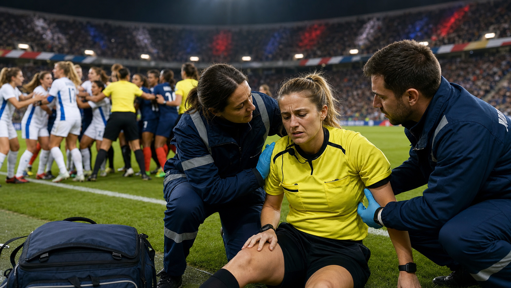 French Woman Referee Hurt in Friendly Match Brawl
