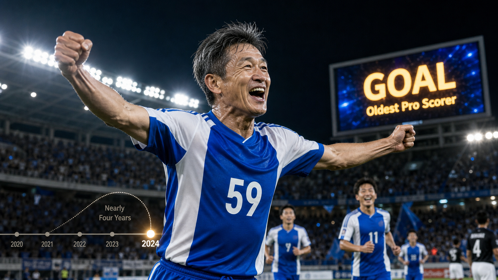 Kazuyoshi Miura, 59, Becomes World's Oldest Pro Footballer to Score After Nearly Four Years