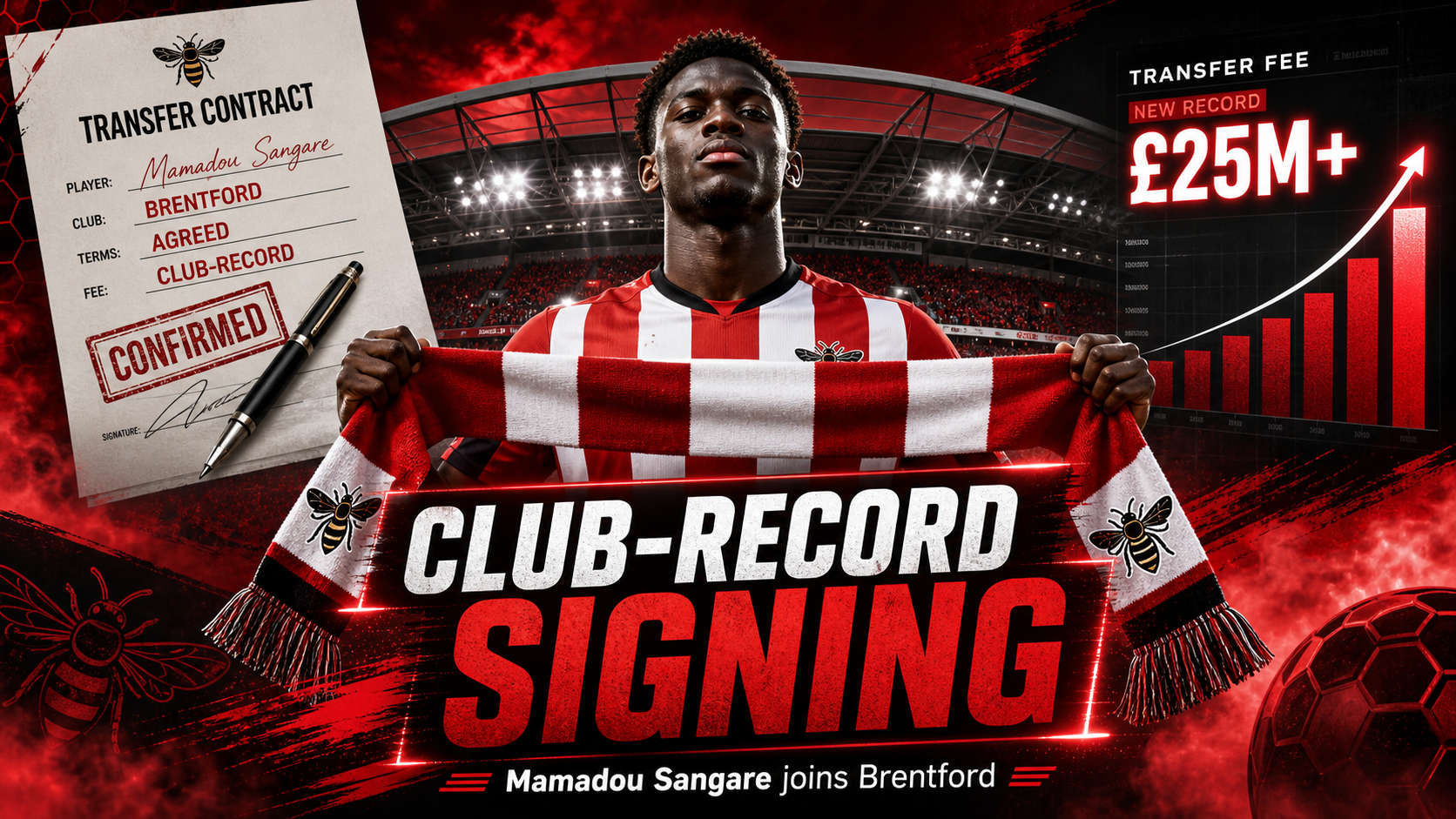 Brentford Transfer Update: Mamadou Sangare Signs for Club-Record Fee