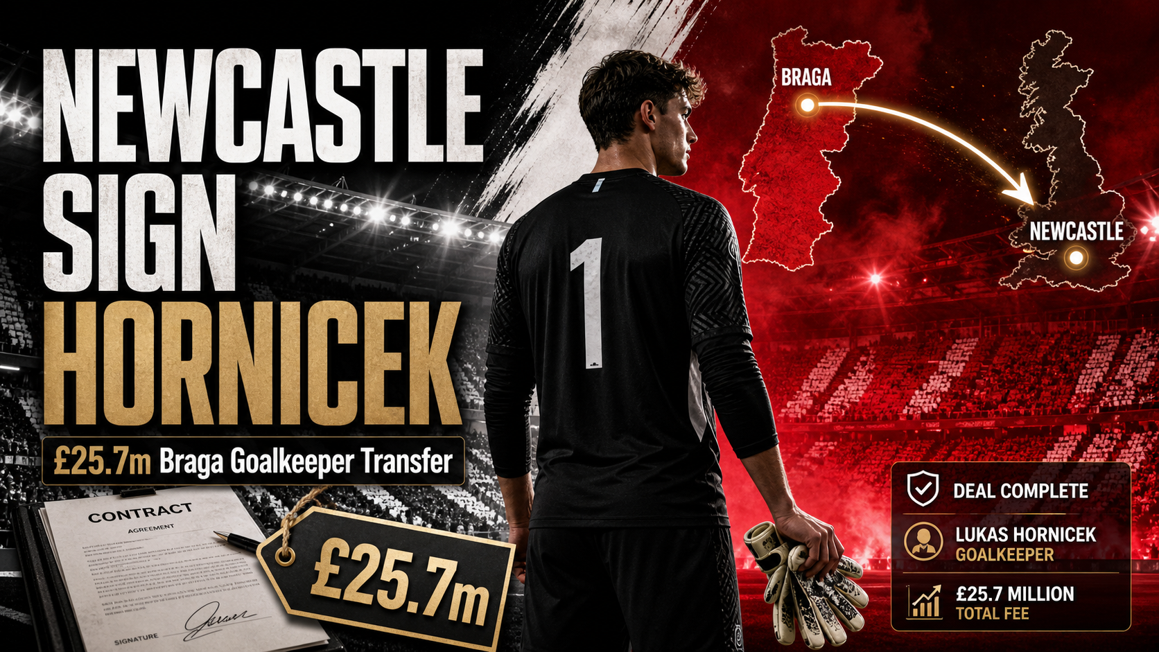 Newcastle United Complete £25.7m Signing of Braga Goalkeeper Lukas Hornicek