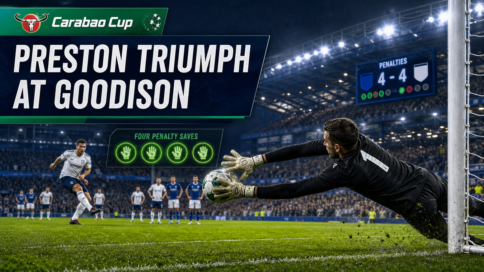Carabao Cup: Preston Triumph at Goodison as Millwall Goalkeeper Stops Four Penalties