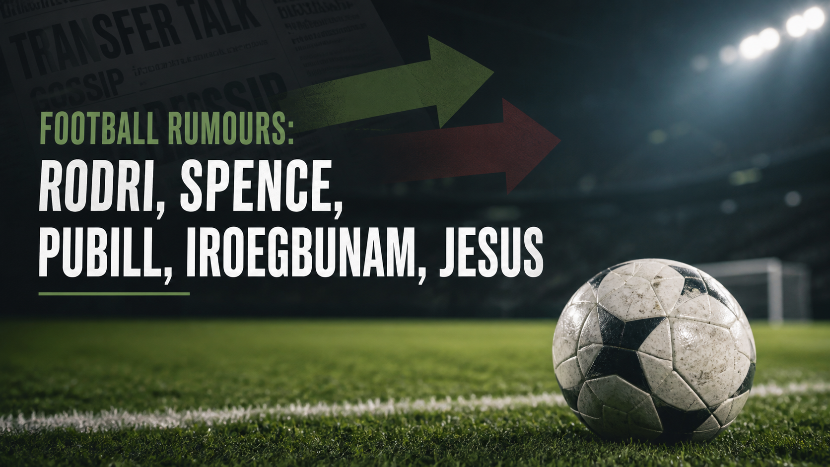 Football Rumours: Rodri, Spence, Pubill, Iroegbunam, Jesus