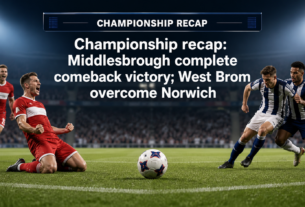 Championship recap: Middlesbrough complete comeback victory; West Brom overcome Norwich | Football