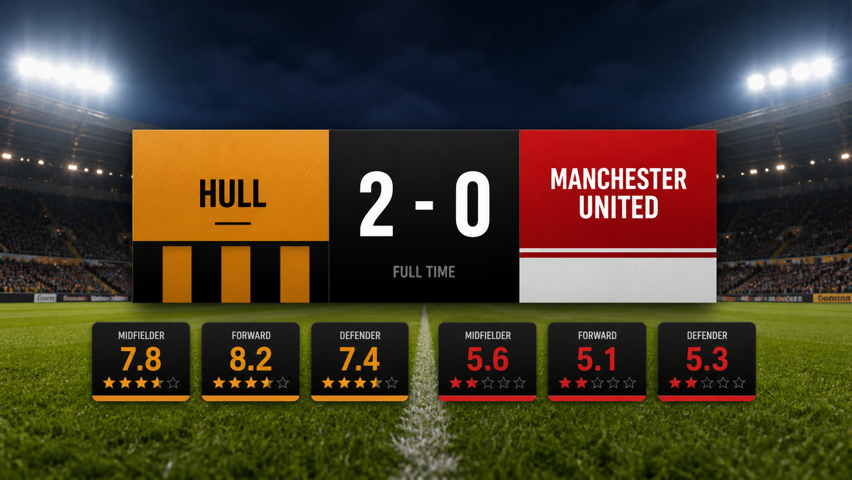Hull 2-0 Manchester United: Player Ratings
