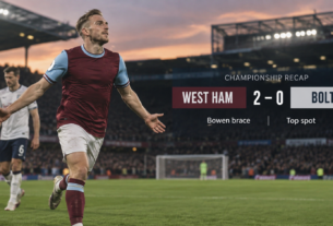 Championship recap: West Ham claim top spot as Bowen brace defeats Bolton | Championship