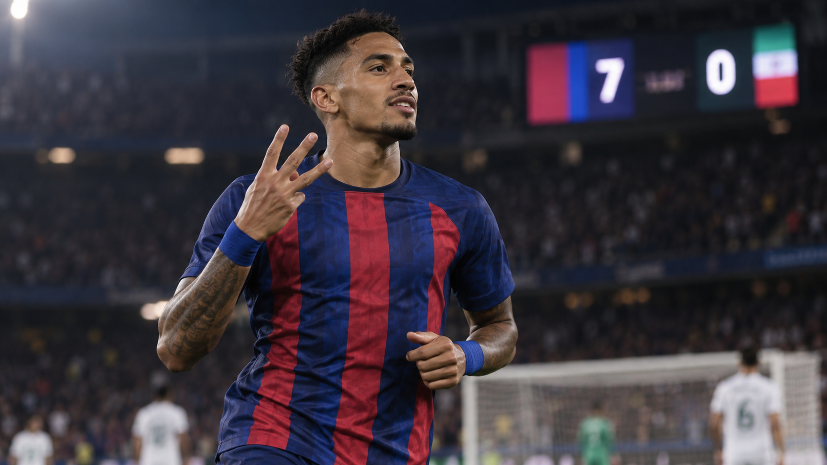 Raphinha Bags Hat-Trick Against Santander as Barça Score Seven | La Liga