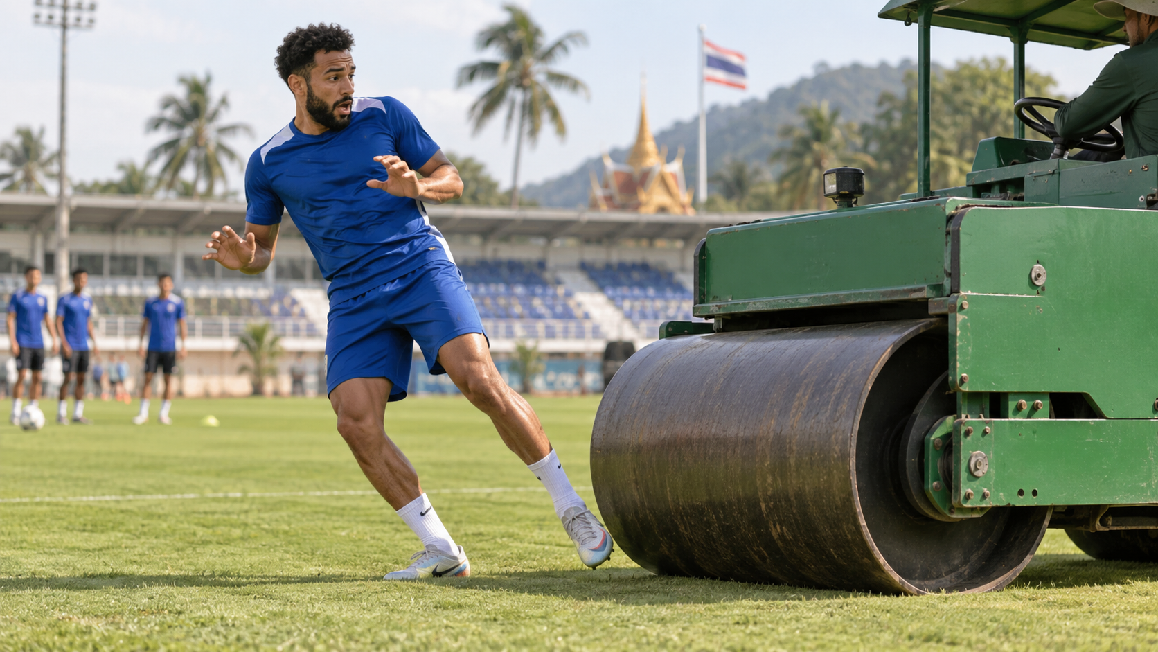 Andros Townsend Struck by Pitch Roller in Thailand