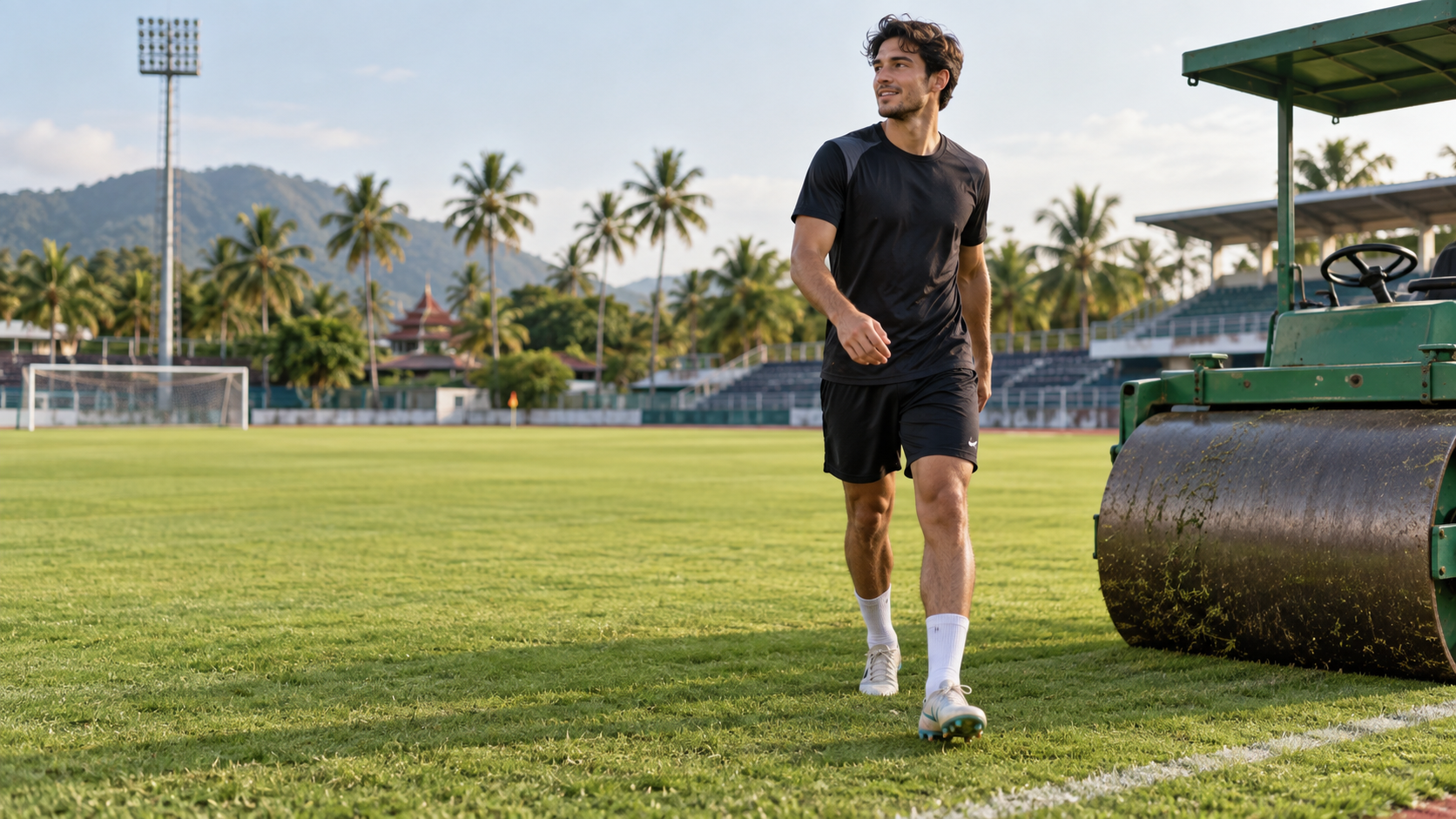Andros Townsend Escapes Injury in Strange Pitch Roller Incident in Thailand | Football