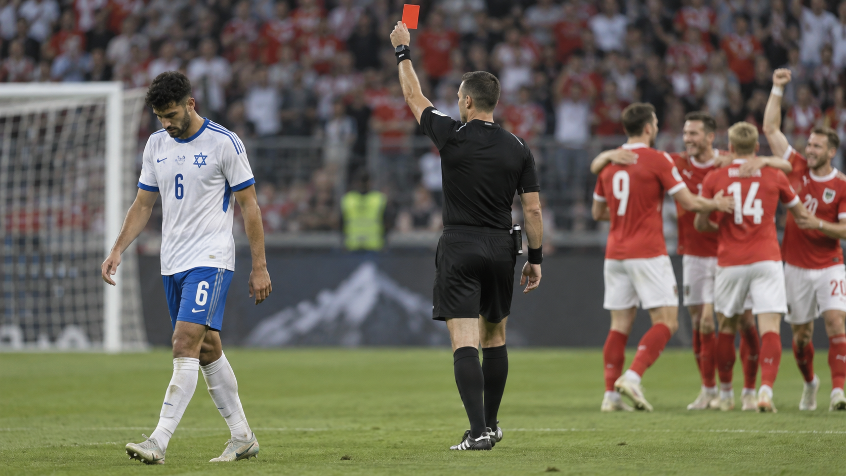 Israel’s Saied Abu Farchi Sees Red for Gun Gesture Celebration in Austria Defeat | Nations League