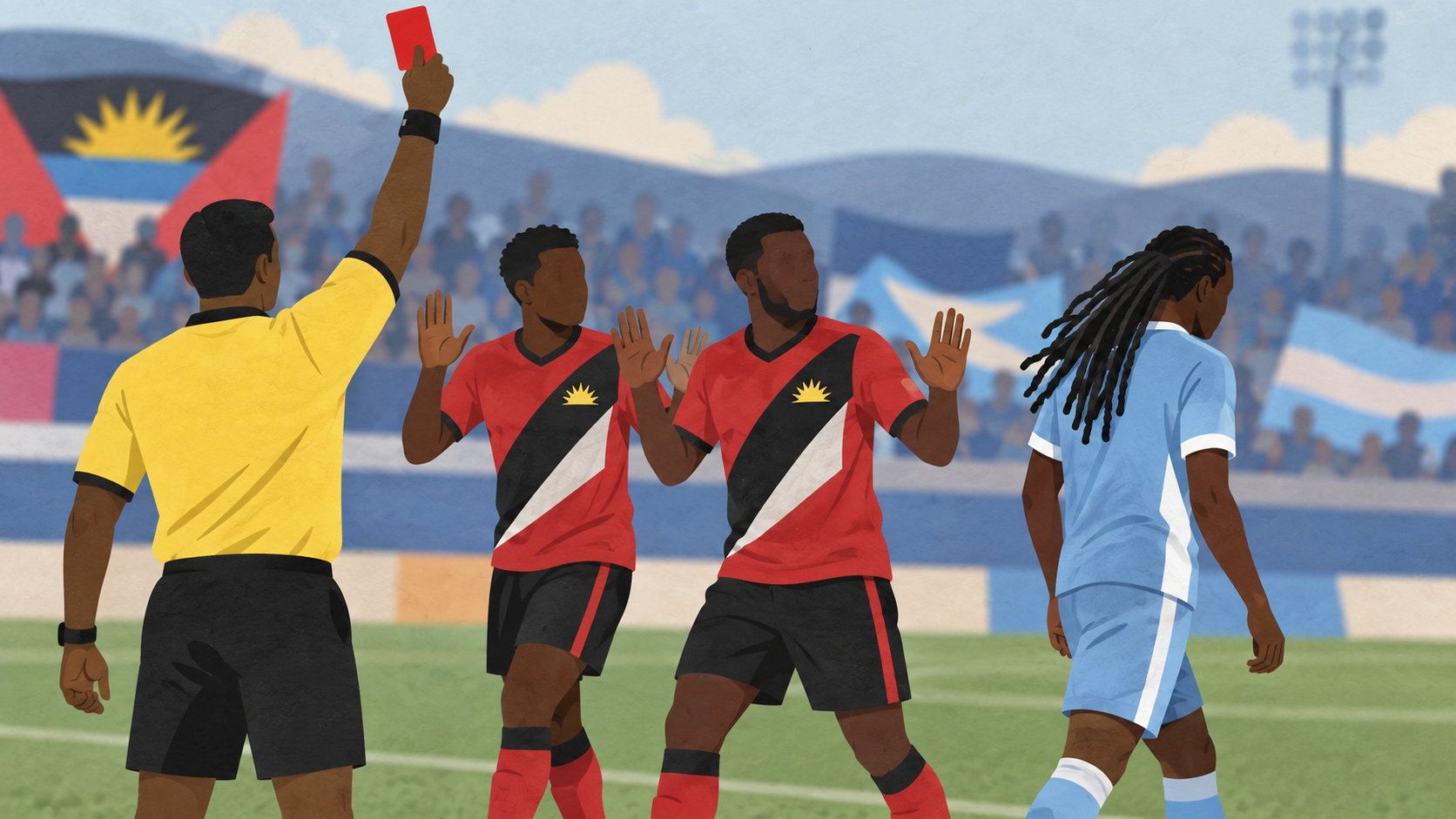 Two Antigua and Barbuda Players Dismissed for Tugging Anguilla Player's Dreadlocks
