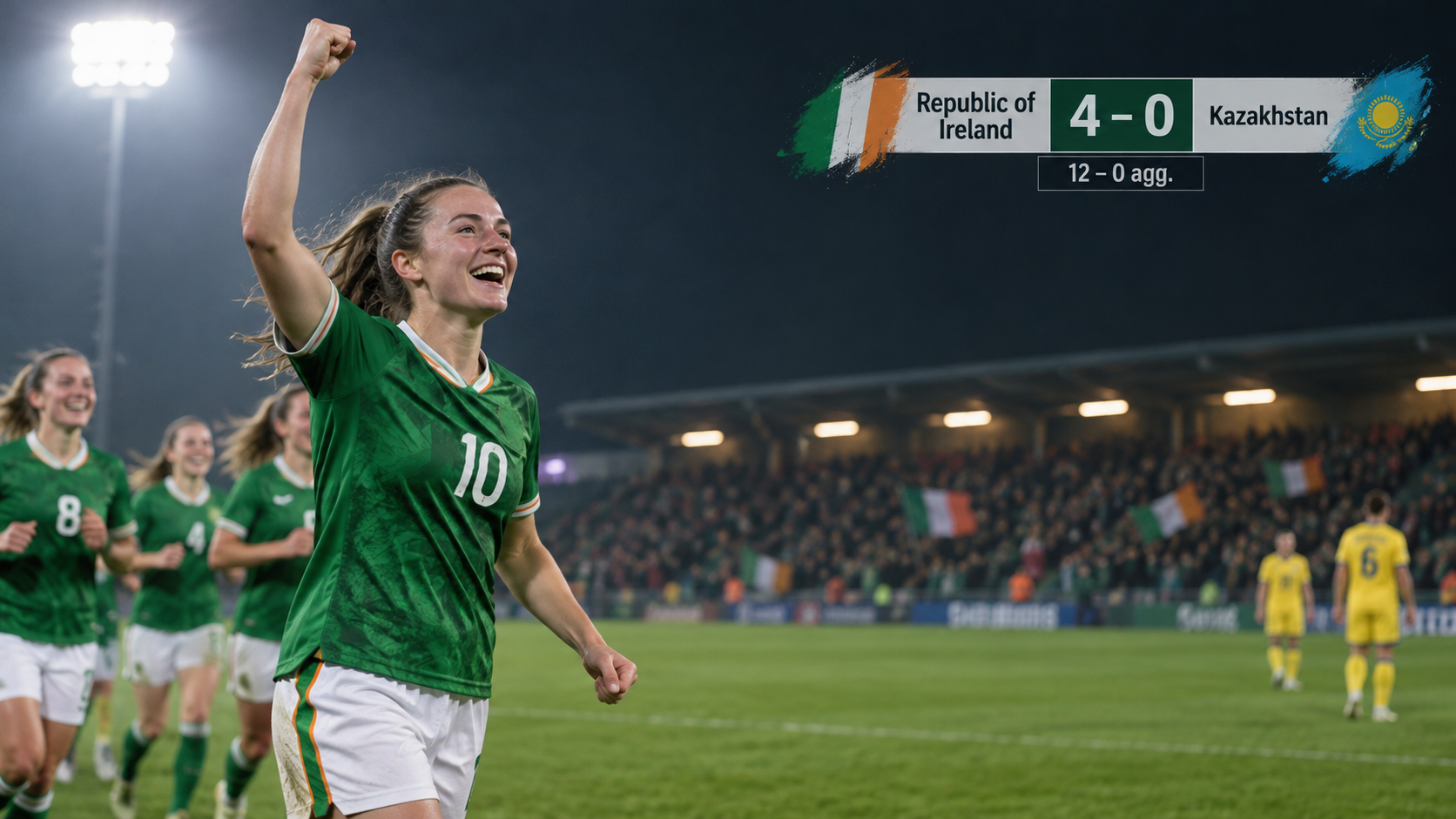 Republic of Ireland 4-0 Kazakhstan (12-0 on aggregate): Katie McCabe urges team to ‘lock in’ for World Cup dream