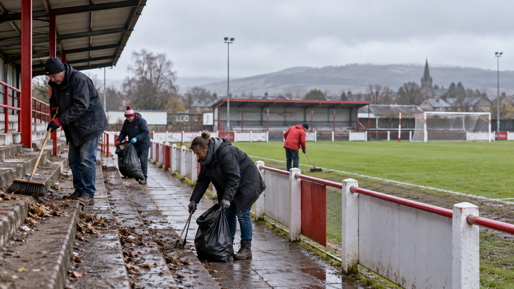 Supporters Help Penicuik Clean Up Ahead of Clyde Cup Clash - Watch on BBC